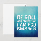 Seien Sie still und wissen Sie, dass ich Gott Bibl Postkarte (Vorne/Hinten)