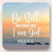 Seien Sie still und wissen Sie, dass ich Gott bin Getränkeuntersetzer (Vorderseite)