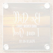 Seien Sie still und wissen Sie, dass ich Gott bin Glasuntersetzer (Rückseite)