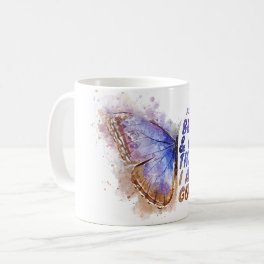 Seien Sie still und wissen Sie, dass ich Gott bin: Kaffeetasse (Vorderseite Links)