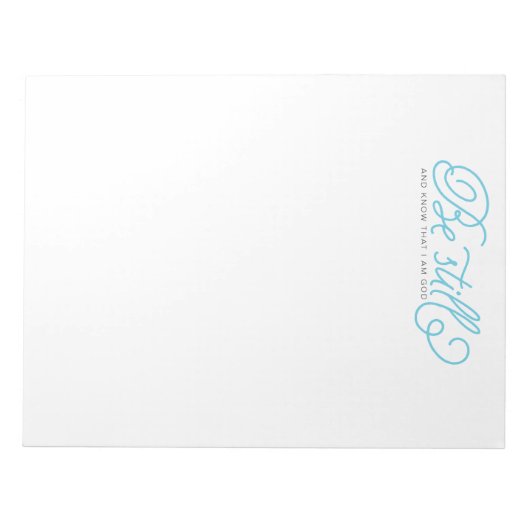 Seien Sie still und wissen Sie, dass ich Gott bin Notizblock (Vorderseite)