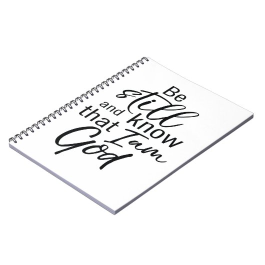 Seien Sie still und wissen Sie, dass ich Gott bin Notizblock (Linke Seite)