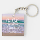 Seien Sie still und wissen Sie, dass ich Gott bin Schlüsselanhänger (Rückseite)