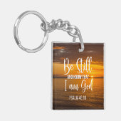 Seien Sie still und wissen Sie, dass ich Gott bin Schlüsselanhänger (Vorderseite links)