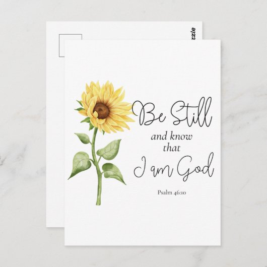 Seien Sie still und wissen Sie, dass ich Gott Sonn Postkarte (Vorne/Hinten)