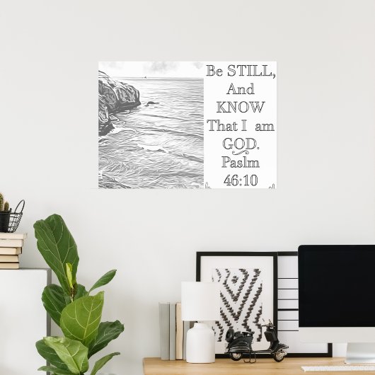 Seien Sie still und wissen Sie, Erwachsenenfarbenw Poster (Heimbüro)