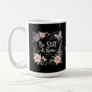 Seien Sie still und wissen Sie, Liebe Vertrauen in Kaffeetasse