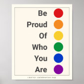 Seien Sie stolz auf die Regenbogenfarben LGBTQ Poster (Vorne)