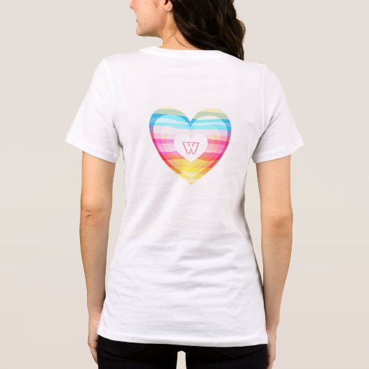 Seien Sie stolz auf LGBTQ Rainbow Heft Monogram Tri-Blend Shirt (Rückseite)