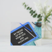Seien Sie stolz darauf, hart, Motivierend zu arbei Postkarte (Stehend Vorderseite)