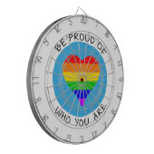 Seien Sie stolz darauf, wer Sie LGBT sind Dartscheibe (Vorderseite Links)