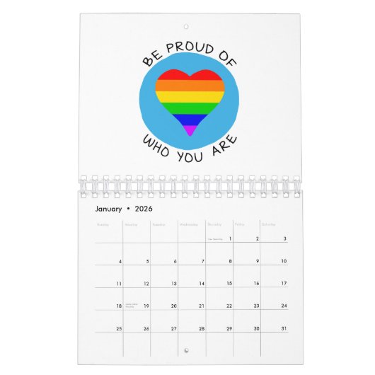 Seien Sie stolz darauf, wer Sie LGBT sind Kalender (Jan 2026)
