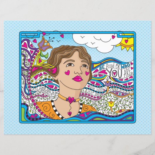 Seien Sie stolz darauf, wer Sie sind_flaches Blatt (Vorderseite)