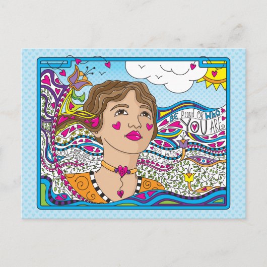 Seien Sie stolz darauf, wer Sie sind_ Postkarte (Vorderseite)