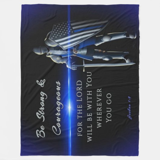 SEIEN SIE STRONG Joshua:1,9 Fleecedecke (Vorderseite)