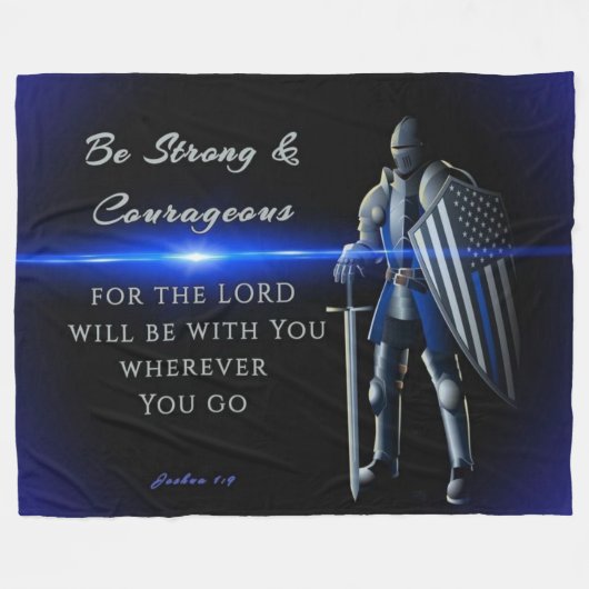 SEIEN SIE STRONG Joshua:1,9 Fleecedecke (Vorderseite (Horizontal))