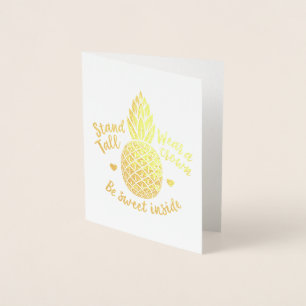 Seien Sie süß in Ananas Gold Foil Note Card Folienkarte