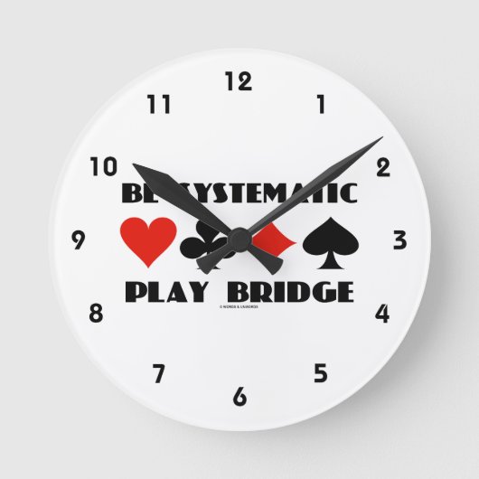 Seien Sie systematische Play Bridge (vier Card Anz Runde Wanduhr (Vorderseite)