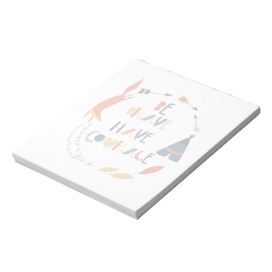 Seien Sie tapfer haben Mut Fox Notizblock (Rotiert)