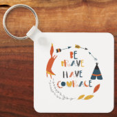 Seien Sie tapfer haben Mut Fox Schlüsselanhänger (Vorderseite)