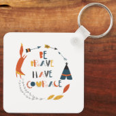 Seien Sie tapfer haben Mut Fox Schlüsselanhänger (Rückseite)