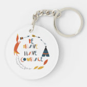 Seien Sie tapfer haben Mut Fox Schlüsselanhänger (Rückseite)