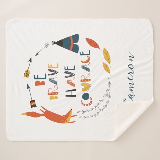 Seien Sie tapfer haben Mut Fox Sherpadecke (Vorderseite (Horizontal))