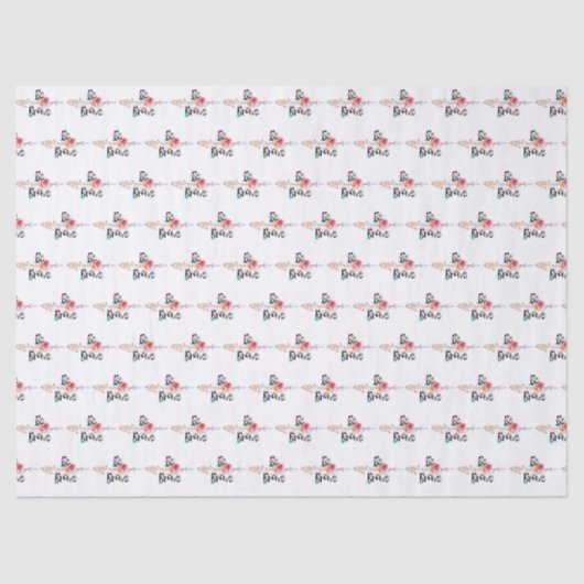 Seien Sie tapfer Pfeil mit Blume Seidenpapier (Vorderseite)