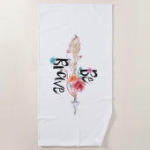 Seien Sie tapfer Pfeil mit Blume Strandtuch (Vorderseite)