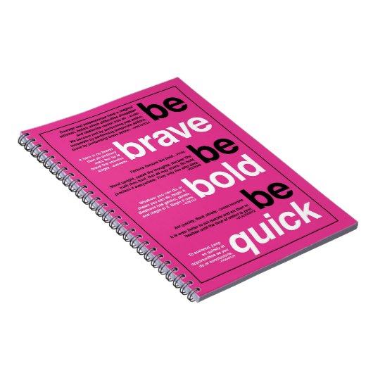 Seien Sie tapfer. Seien Sie mutig. Seien Sie Notizblock (Rechte Seite)