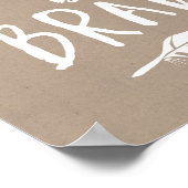 Seien Sie tapfer Whimsical Letting Rustic Art Prin Poster (Ecke)