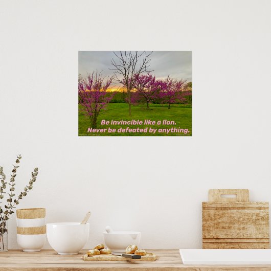 Seien Sie unbesiegbar wie ein Löwe. Poster (Küche)