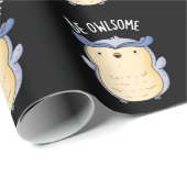 Seien Sie unheimlich lustige Owl Puppe Dark BG Geschenkpapier (Rolleneckpunkt)