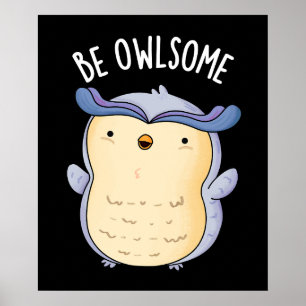 Seien Sie unheimlich lustige Owl Puppe Dark BG Poster