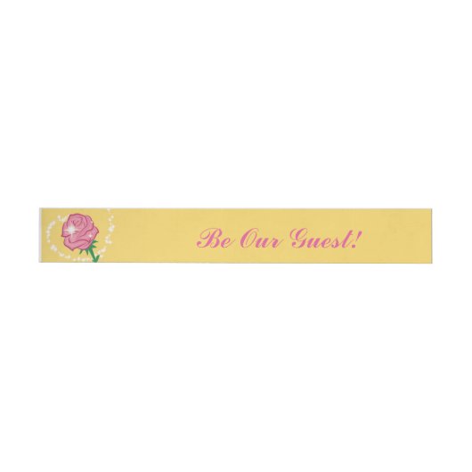 Seien Sie unser Gast-Pink Rose Party Wrap um Label (Person)