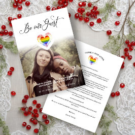 Seien Sie unser Gast Pride Rainbow Heart Lesbian G Save The Date