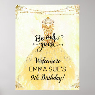 Seien Sie unser Gast Princess Birthday Welcome Sig Poster