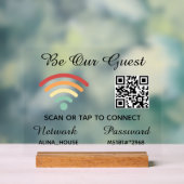 Seien Sie unser Gast Qr Code Wifi Network & Passwo Acrylschild (Neutral)