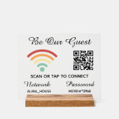 Seien Sie unser Gast Qr Code Wifi Network & Passwo Acrylschild (Vorderseite)