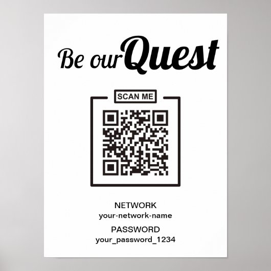 Seien Sie unser Gast Scan zu Connect QR Code WIFI Poster (Vorne)