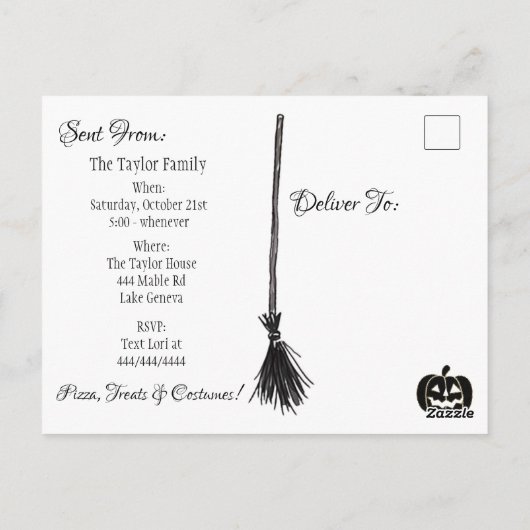 Seien Sie unser Gast, Spooky Halloween-Party Einla Postkarte (Rückseite)