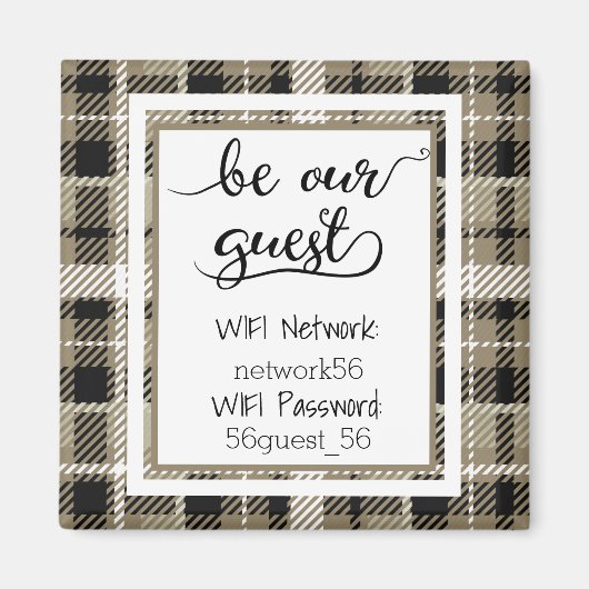 Seien Sie unser Gast Wifi Information Password Mag Magnet (Vorne)