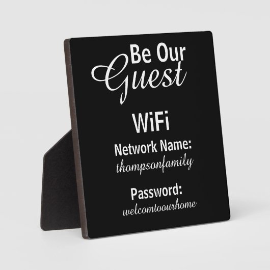 Seien Sie unser Gast WiFi Password Signage für Zuh Fotoplatte (Vorderseite)