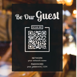 Seien Sie unser Gast Wifi Passwort QR Code Schwarz Poster