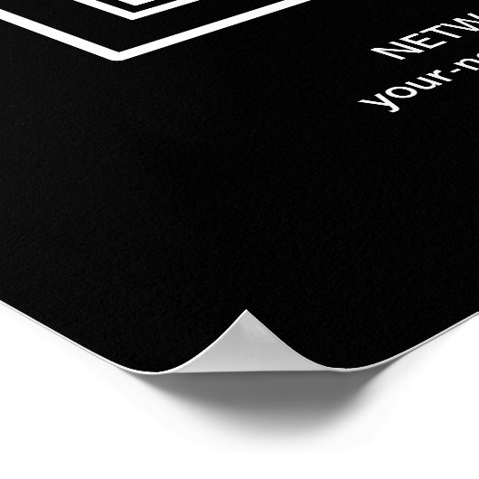 Seien Sie unser Gast Wifi Passwort QR Code Schwarz Poster (Ecke)