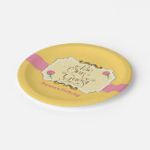 Seien Sie unser Gast Yellow & Pink Rose Princess P Pappteller (Schrägansicht)