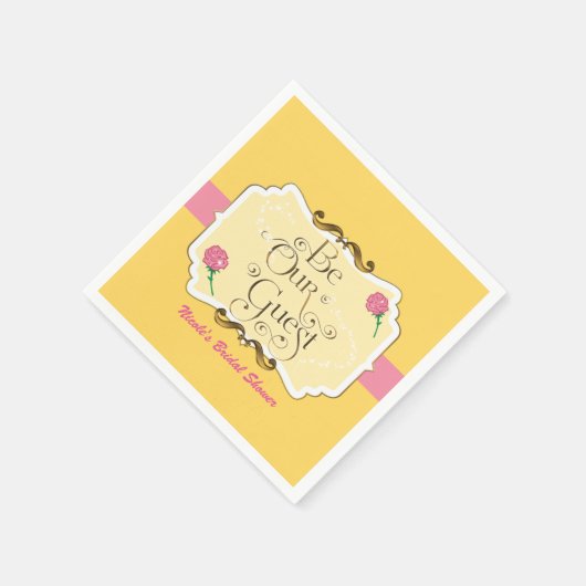 Seien Sie unser Gast Yellow & Pink Rose Princess P Serviette (Ecke)