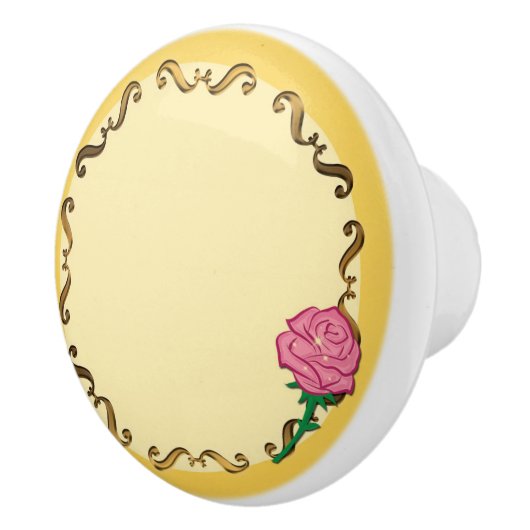 Seien Sie unser Gast Yellow & Pink Rose Princess S Keramikknauf (Rechts)