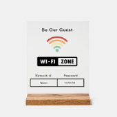 Seien Sie unser Gästebuch WIFI-Informationskennwor Acrylschild (Vorderseite)