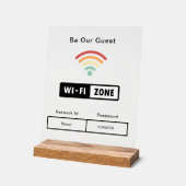 Seien Sie unser Gästebuch WIFI-Informationskennwor Acrylschild (Winkel)